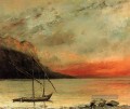 Sonnenuntergang auf See Leman realistischer Maler Gustave Courbet